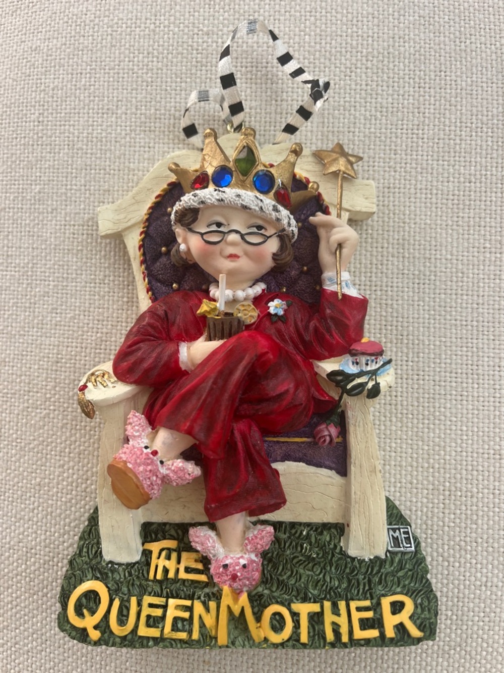 Kurt Adler  Queen Mother Ornament - Red, Gold, Purple, Green